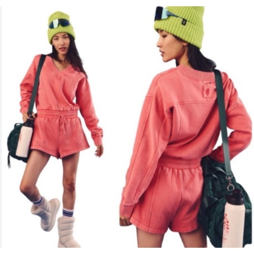 NWT Free People Movement Intercept Romper Tulip Pink Size XL - Picture 2 of 8